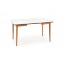 Стол обеденный HALMAR BARRET белый матовый/дуб лефкас 90-190/80